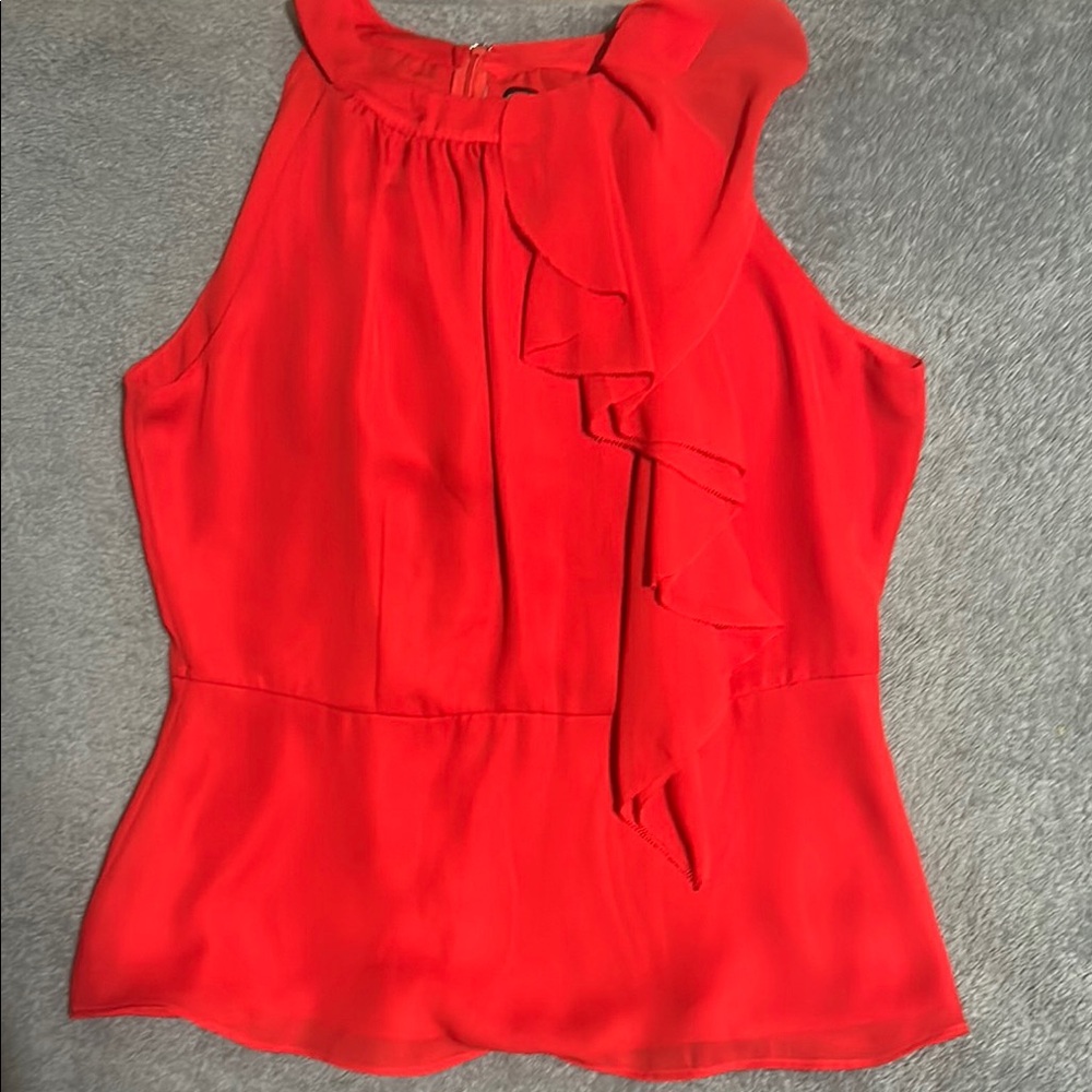 White House Black Market Red Sleeveless Blouse